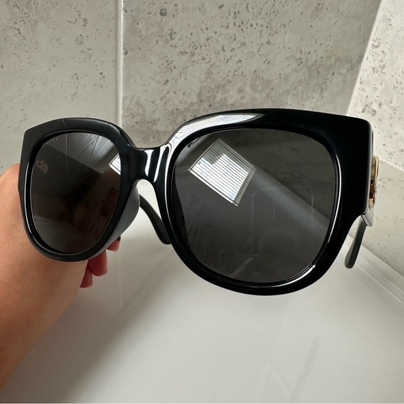Gucci Black 55mm Square Sunglasses main image 15